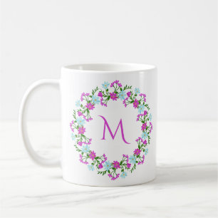 Your Monogram in a Flower Frame Coffee Mug