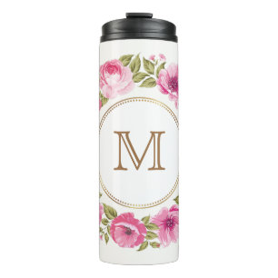 Your Monogram in a Flower Frame custom tumbler