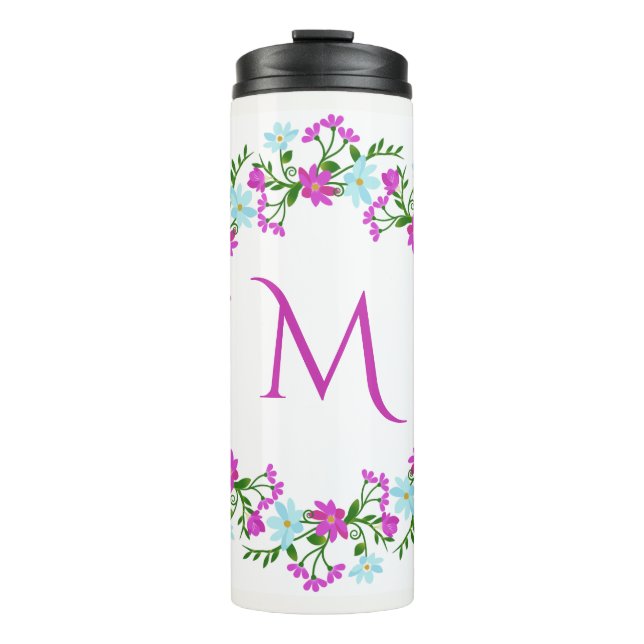 Your Monogram in a Flower Frame custom tumbler (Front)