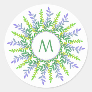 Your Monogram in a Leaf Frame stickers