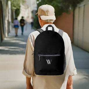 Your monogram in black&white printed backpack