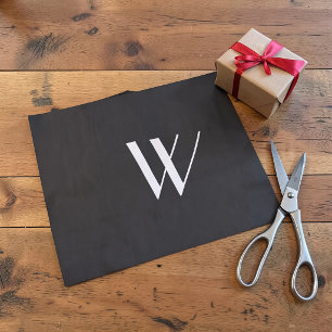 Your monogram in black&white tissue paper