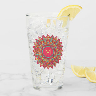 Your Monogram in Boho Frame pint glass