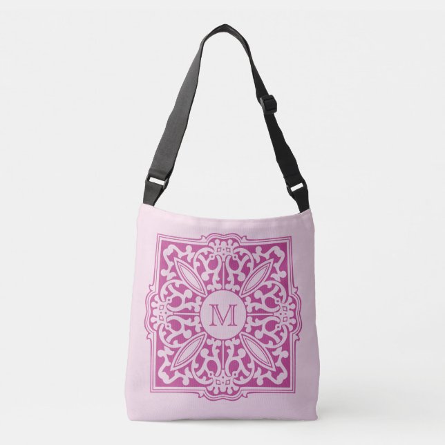 YOUR MONOGRAM in decorative frame custom bags (Front)