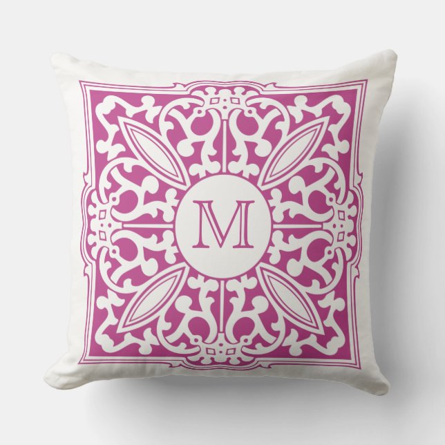 YOUR MONOGRAM in decorative frame custom pillows (Front)