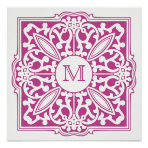 YOUR MONOGRAM in decorative frame custom poster