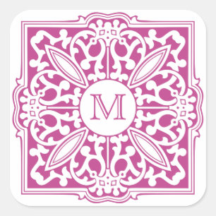 YOUR MONOGRAM in decorative frame custom stickers
