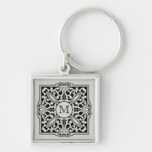 YOUR MONOGRAM in decorative frame key chain