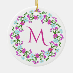 Your Monogram in Flower Frame ornament