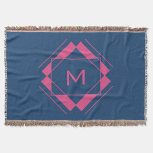Your Monogram in Geometric Pattern throw blanket