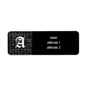 Your monogram on Gothic wedding ret add labels