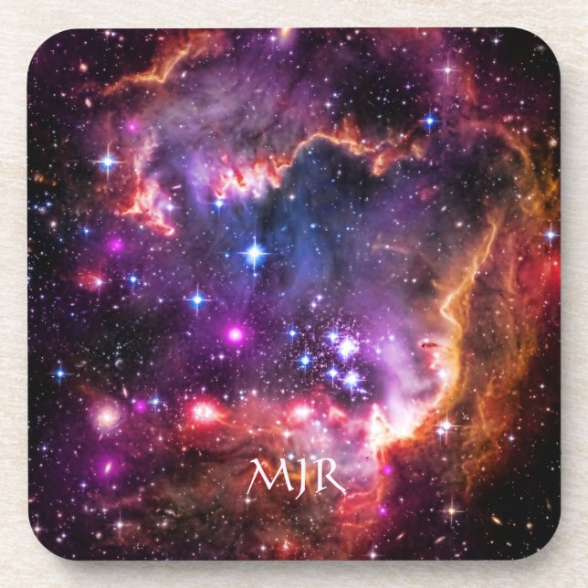 Your monogram on Starry Space Picture Coaster (Front)