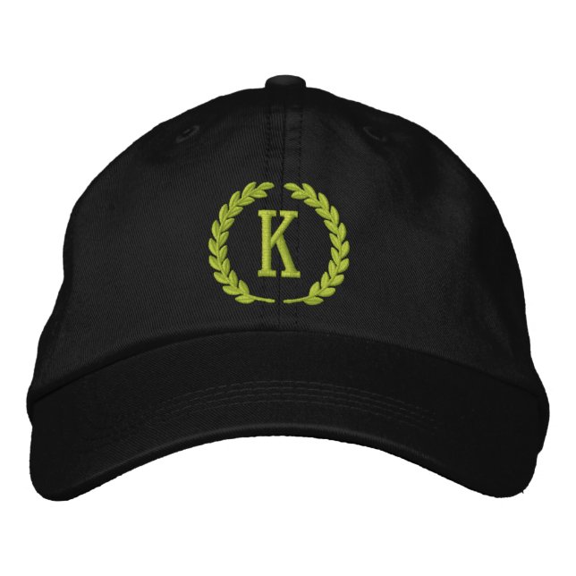 Your Monogram Single Cap Letter Laurels Embroidery (Front)