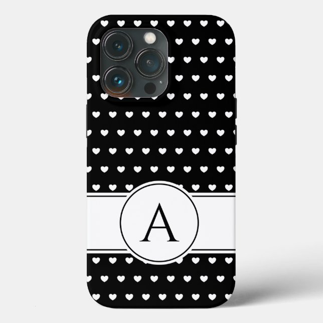 Your Monogram Stylish Black And White  Case-Mate iPhone Case (Back)