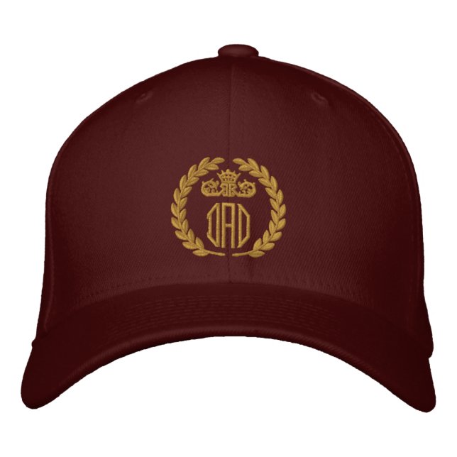 Your Monogram Up to 3 Letters Laurels Embroidery Embroidered Hat (Front)