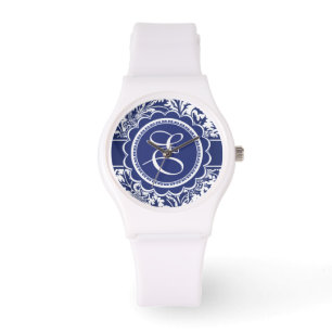 Your Monogram William Morris Blue and White Watch