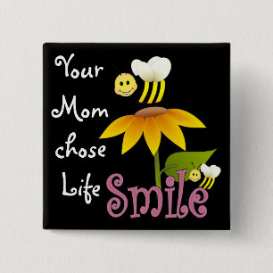 Your Mum Chose Life 15 Cm Square Badge