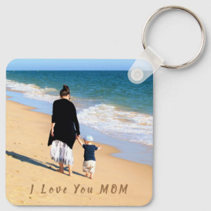 Your Mum Photo Keychain Gift Text - I Love You MOM