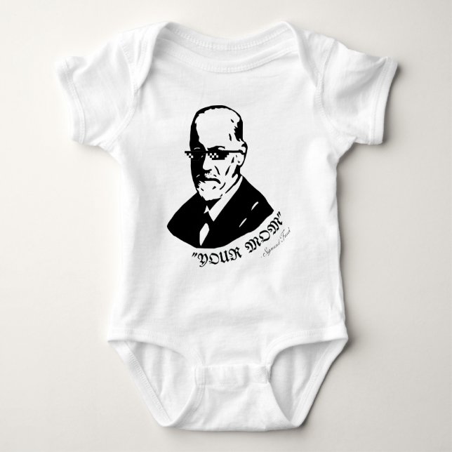 Your Mum - Sigmund Freud - Deal With It 2 Baby Bodysuit (Front)