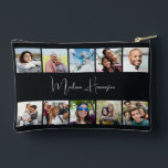 YOUR Name & 10 Photos Custom Accessory Pouch<br><div class="desc">Change the images and the name field to what you want. Further using the editing tool,  you can change the font and its size and colour,  and the background colours of both sides to any colour you wish. See my store for more custom items.</div>