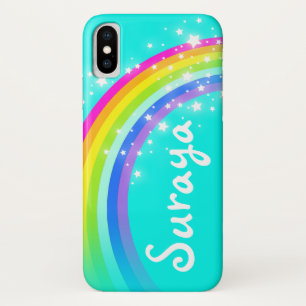 Your name 6 letter rainbow aqua iphone case