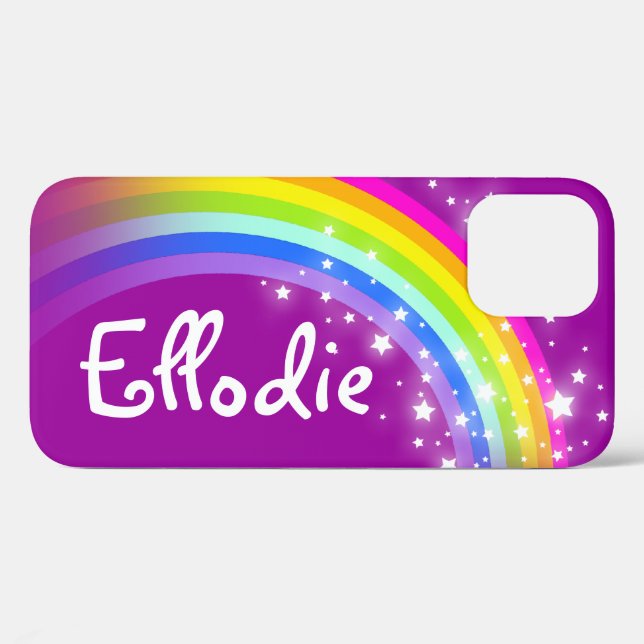 "Your name" (7 letter) rainbow purple iphone case (Back (Horizontal))