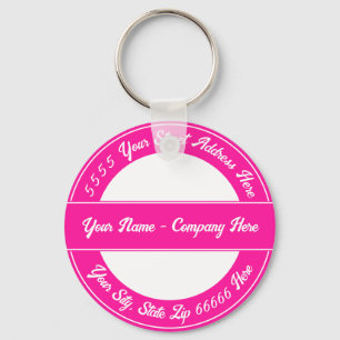 Your Name Address Custom Font and Colors Keychain