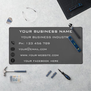 Your Name Address Info Business Desk Mat Example