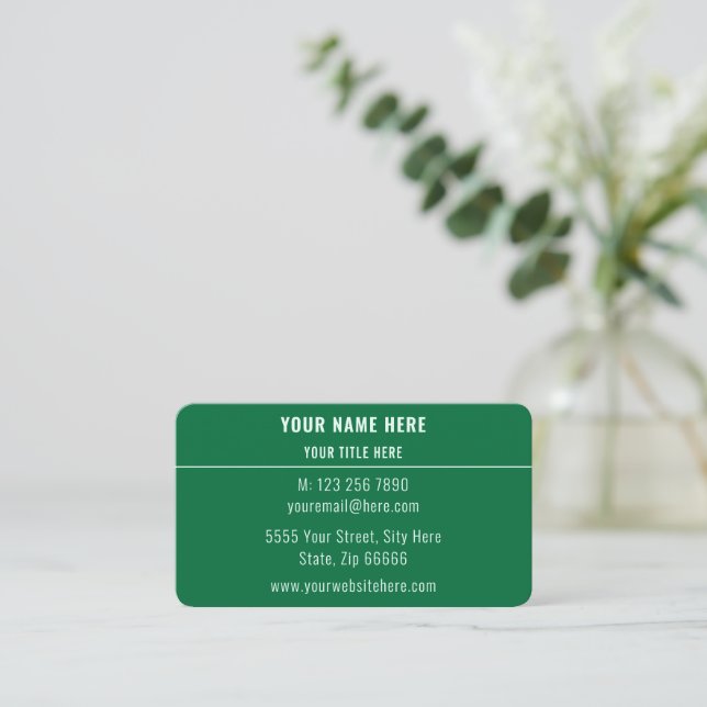 Your Name Address Website Phone Info Business Card (Standing Front)