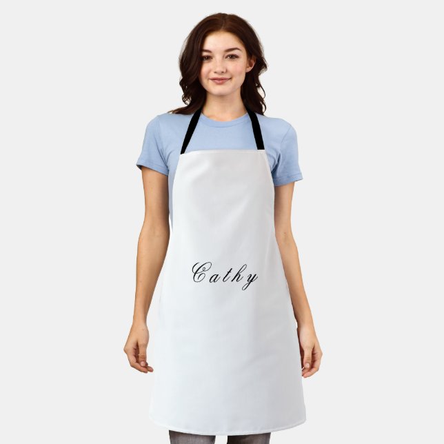  Your Name And Classy Stylish Script Apron (Worn)