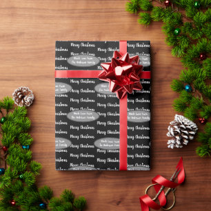 Your Name and Holiday Message Retro Christmas Wrapping Paper