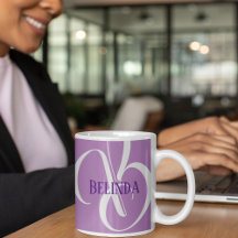 Your Name and Initial Lavender Purple Grey