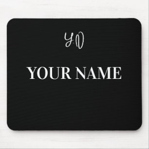 Your Name and Initials Unique Design Mouse Pad