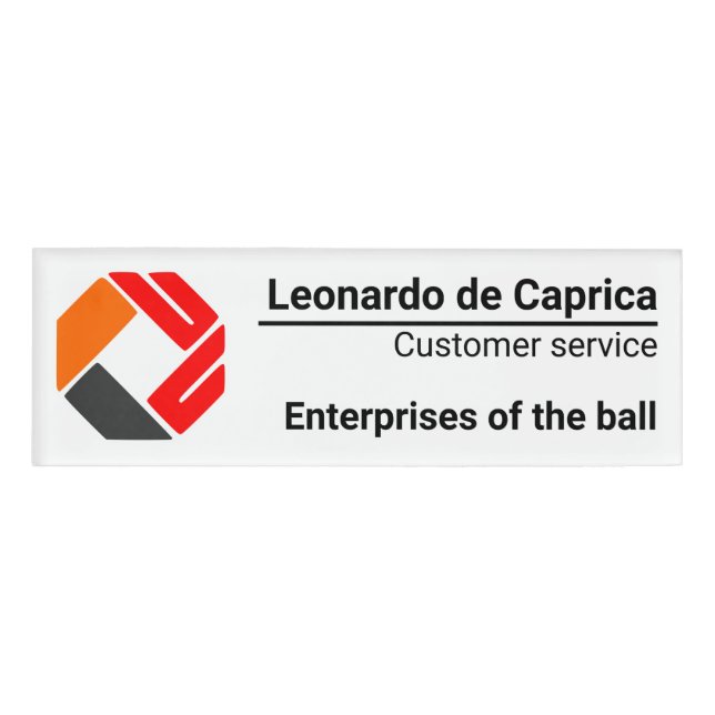 Your name and logo tag (Front)