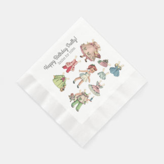 Your Name and Message Vintage doll Paper Napkin