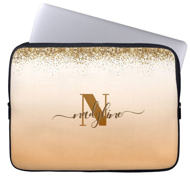 Your Name and Name First letter personalize Laptop Sleeve (Front)