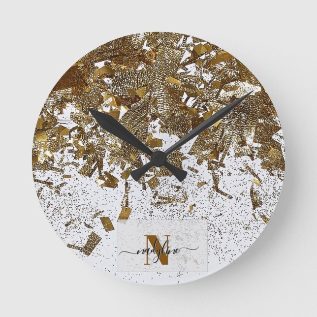 Your Name and Name First letter personalize Round Clock (Front)