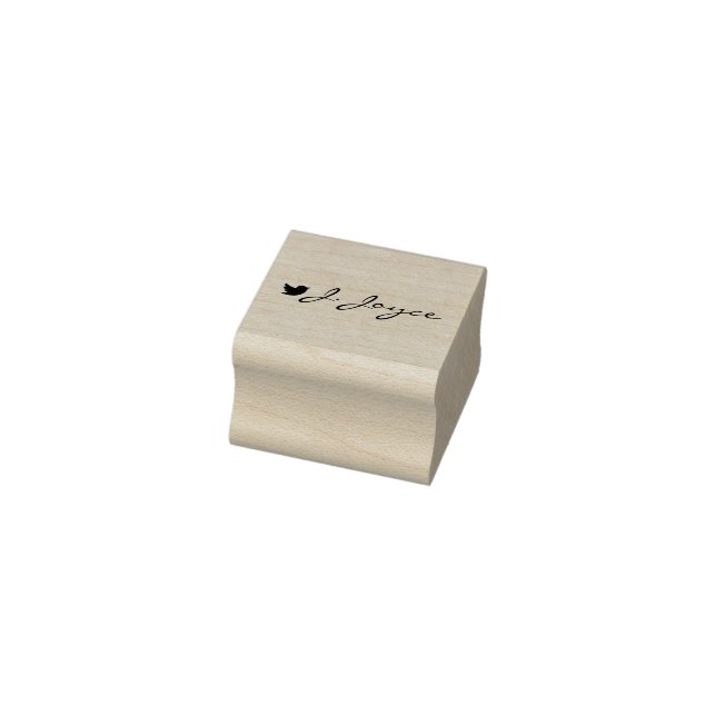 Your name and side logo custom script signature rubber stamp (Stamp)