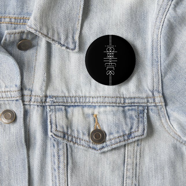 Your Name as Alien Glyphs Black 6 Cm Round Badge (In Situ)