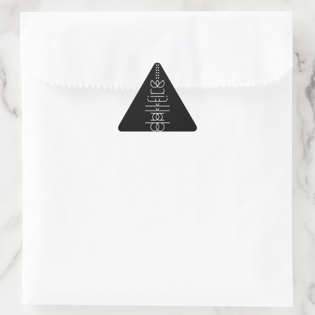 Your Name as Alien Glyphs Unique Black Triangle Sticker (Bag)