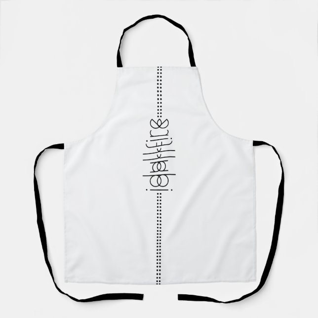 Your Name as Alien Glyphs Unique White Apron (Front)