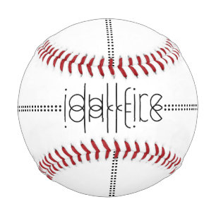 Your Name as Alien Glyphs Unique White Baseball