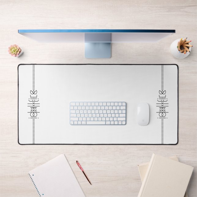 Your Name as Alien Glyphs Unique White Desk Mat (Office 1)
