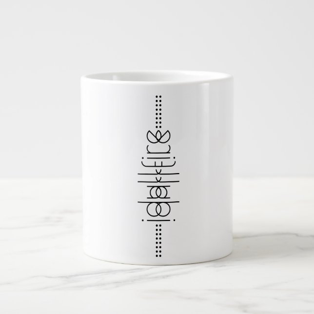Your Name as Alien Glyphs Unique White Large Coffee Mug (Front)