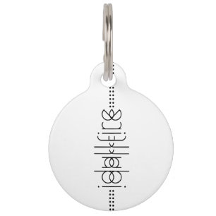 Your Name as Alien Glyphs Unique White Pet Tag