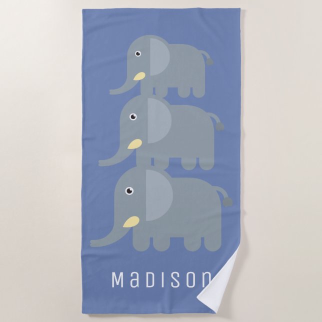 Your Name | At the Beach Elephants Towel (Front)