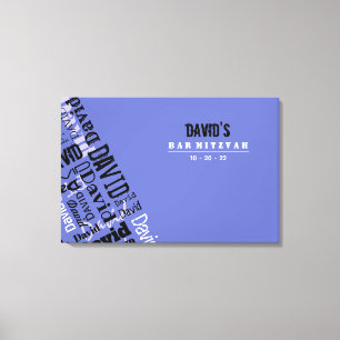YOUR NAME Bar Bat Mitzvah Sign-In Board Canvas Print