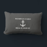 Your Name Beach House Anchor Grey Lumbar Cushion<br><div class="desc">Your Name Beach House Anchor Grey Lumbar Pillow Cushion.</div>