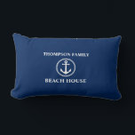 Your Name Beach House Sea Anchor Blue Lumbar Cushion<br><div class="desc">Your Name Beach House Sea Anchor Blue Lumbar Pillow Cushion.</div>