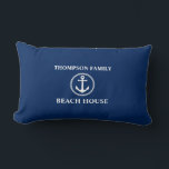Your Name Beach House Sea Anchor Blue Lumbar Cushion<br><div class="desc">Your Name Beach House Sea Anchor Blue Lumbar Pillow Cushion.</div>
